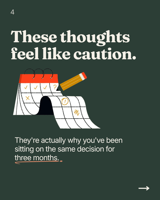 Instagram carousel slide 4 of 10, on decision-making patterns