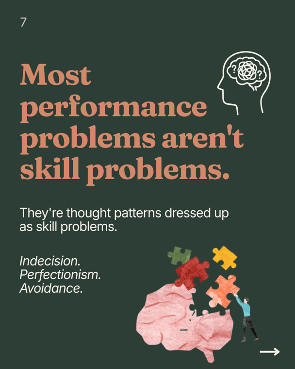 Instagram carousel slide 7 of 10, on decision-making patterns
