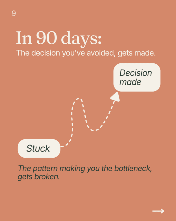 Instagram carousel slide 9 of 10, on decision-making patterns