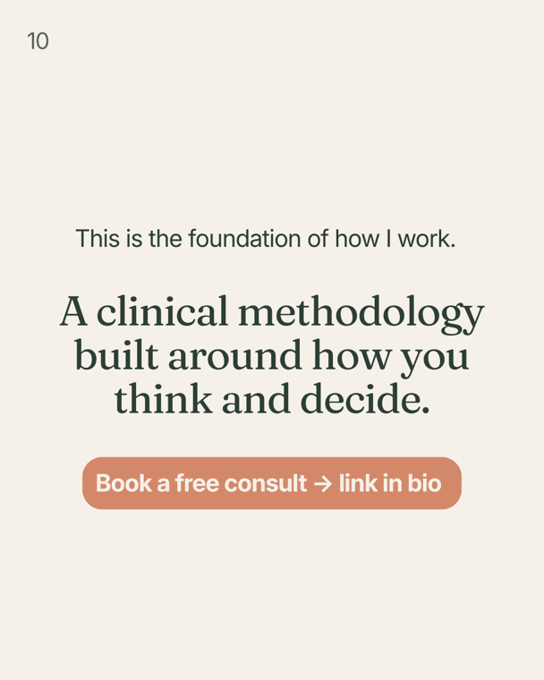 Instagram carousel slide 10 of 10, on decision-making patterns