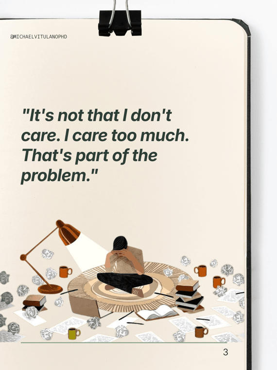 Instagram carousel slide 3 of 5, on what high performers think but never say